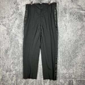 Pants Mens 32x26 Black Dress Pants Slim Fit Tapered Flat Front Formal Comfort